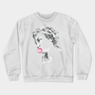 Vintage Ancient Goddess Sculpture with Chewing Gum Crewneck Sweatshirt